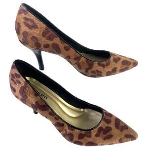 Comfort Plus By Predictions Womens Cheetah Faux Hair 3" Heel Comfort Pump Shoe 8